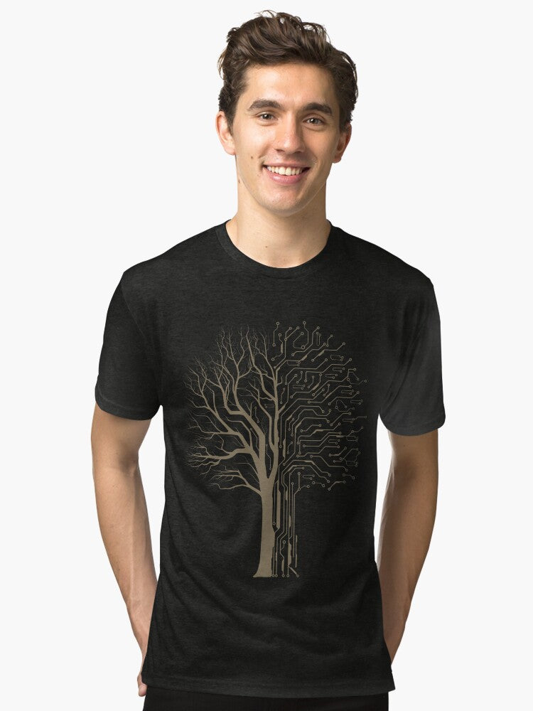 Digital Tree Tri blend T Shirt T Shirt Trending US Gift Ready