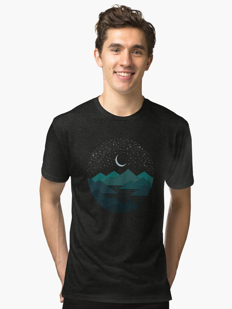 Between The Mountains And The Stars Tri blend T Shirt T Shirt Streetwear Style Daily Wear