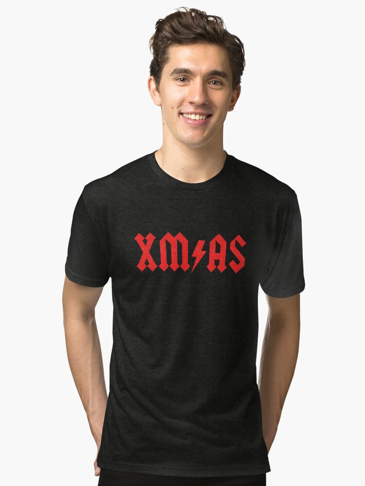 XM AS Cool Rock Music Christmas Design Tri blend T Shirt T Shirt High Search Demand Gift Ready
