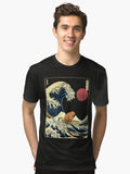 Capybara Kanagawa Japanese Surfing Wave Tri blend T Shirt T Shirt Premium Print Fan Favorite