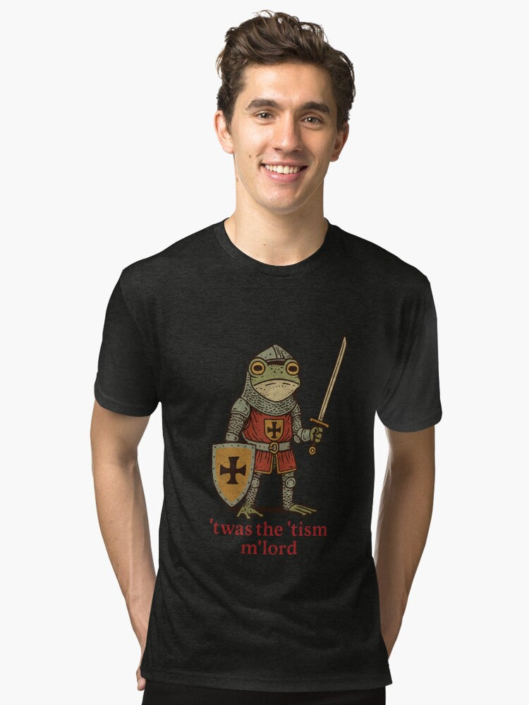 Twas the Tism MLord Medieval Frog Knight Meme Tri blend T Shirt T Shirt Viral TikTok Daily Wear