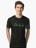 Morning Coffee Heartbeat EKG Tri blend T Shirt T Shirt Comfort Fit Daily Wear