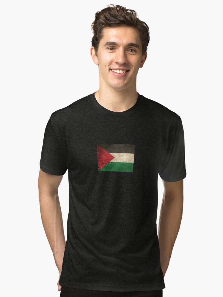 Old and Worn Distressed Vintage Flag of Palestine Tri blend T Shirt T Shirt Trending US Best Seller Look
