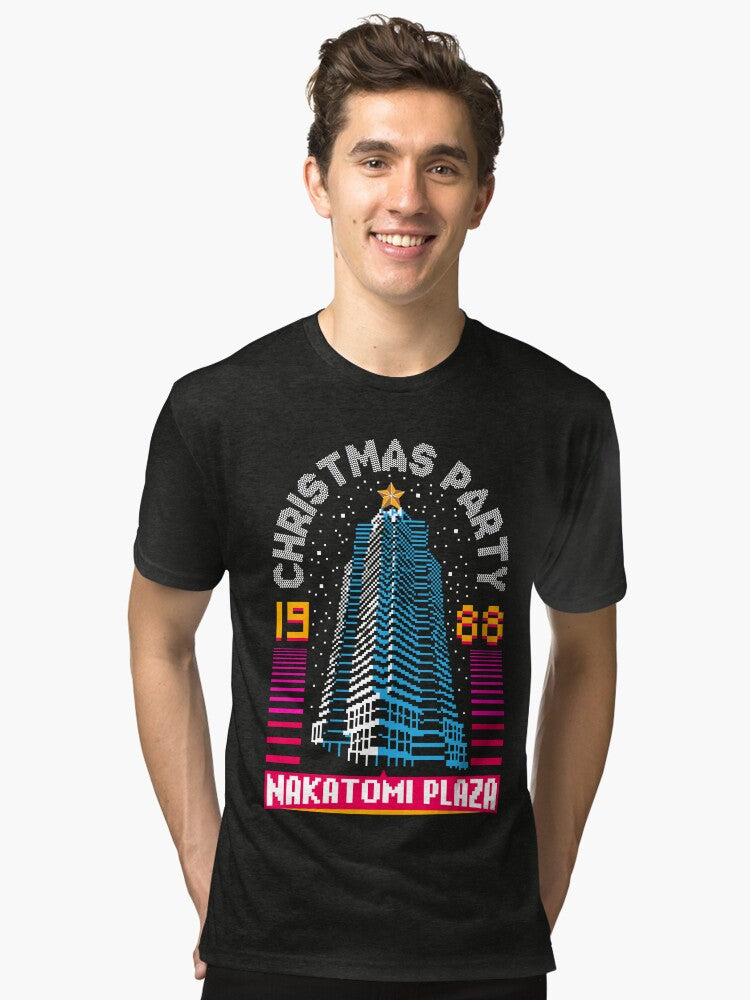 Nakatomi Plaza Christmas Party 88 Retro Christmas Tri blend T Shirt T Shirt Premium Print Best Seller Look