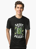 Sassy with a Side of Pickles Trendy Pickle Tri blend T Shirt T Shirt Trending US Daily Wear