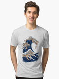 The Great Wave of Shiba Inu Tri blend T Shirt T Shirt Comfort Fit Fan Favorite