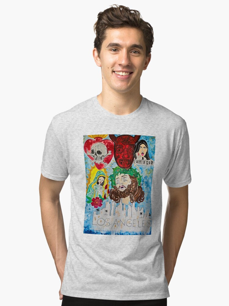 LA City of Angels And Rockstars Tri blend T Shirt T Shirt Trending US Gift Ready