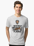 Destroy Dismantle Engulf in Flames Tri blend T Shirt T Shirt Trending US Hot Right Now