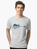 Nature Guitar Musical Notes Turquoise Tri blend T Shirt T Shirt Premium Print Fan Favorite