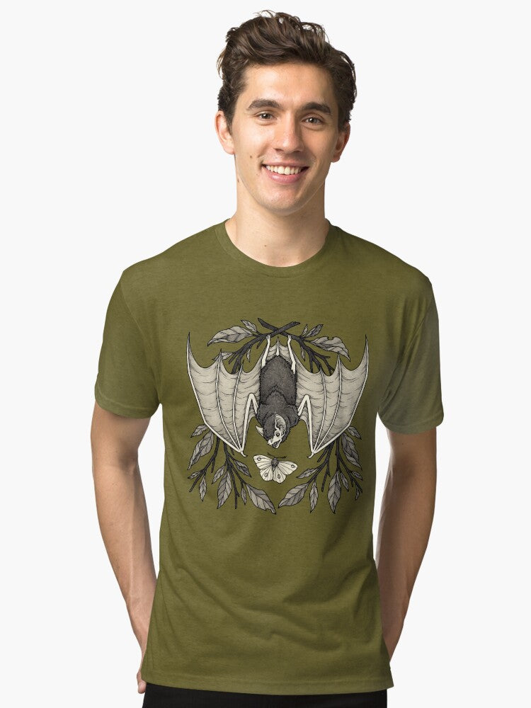 Gothic Bat Witchcraft Dark Academia Therian Furry Goblincore Tri blend T Shirt T Shirt Comfort Fit Gift Ready