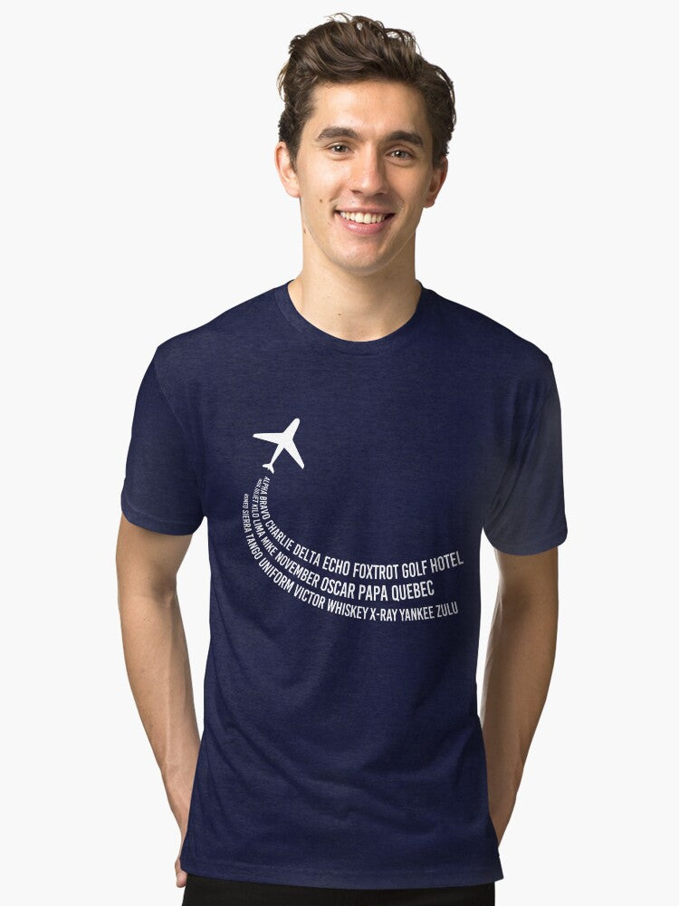 Phonetic Alphabet Pilot Airplane Tri blend T Shirt T Shirt Premium Print Best Seller Look