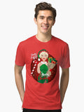 Santa s little helper Tri blend T Shirt T Shirt Premium Print Fan Favorite