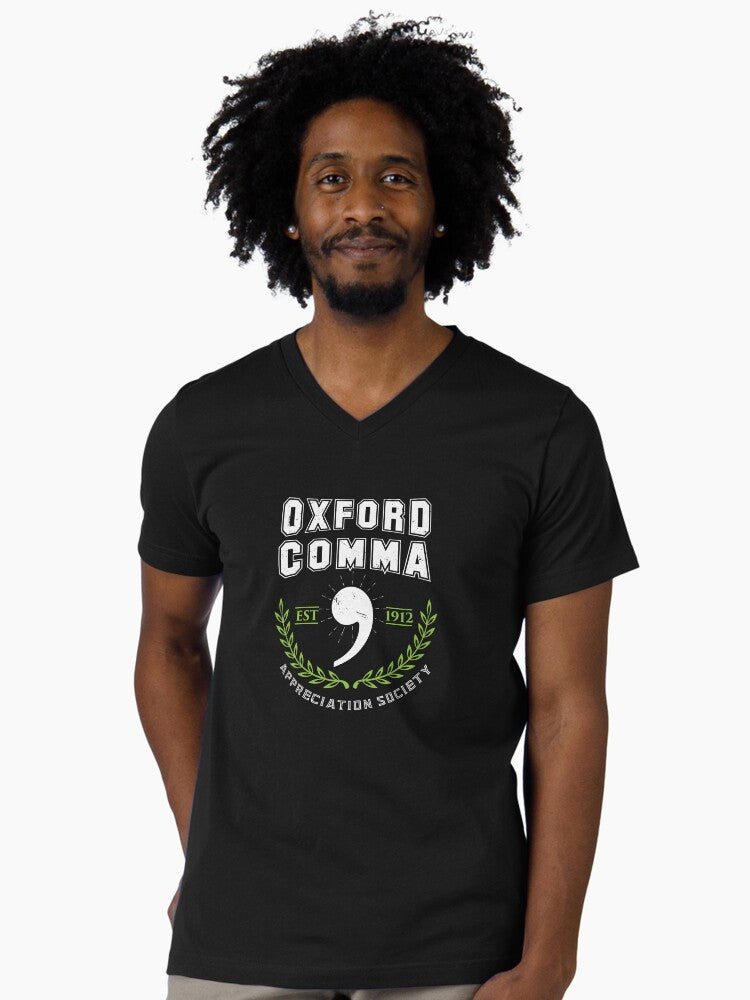 Oxford Comma Appreciation Society Grammar Police Team V Neck T Shirt T Shirt Best Seller Look Hot Search US
