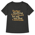 Turkey Stuffing Gravy Bowl Women S V Neck Tee V Neck T Shirt Everyday Wear
