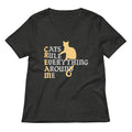 Cats Rule Everything Around Me Women S V Neck Tee V Neck T Shirt Minimal Style