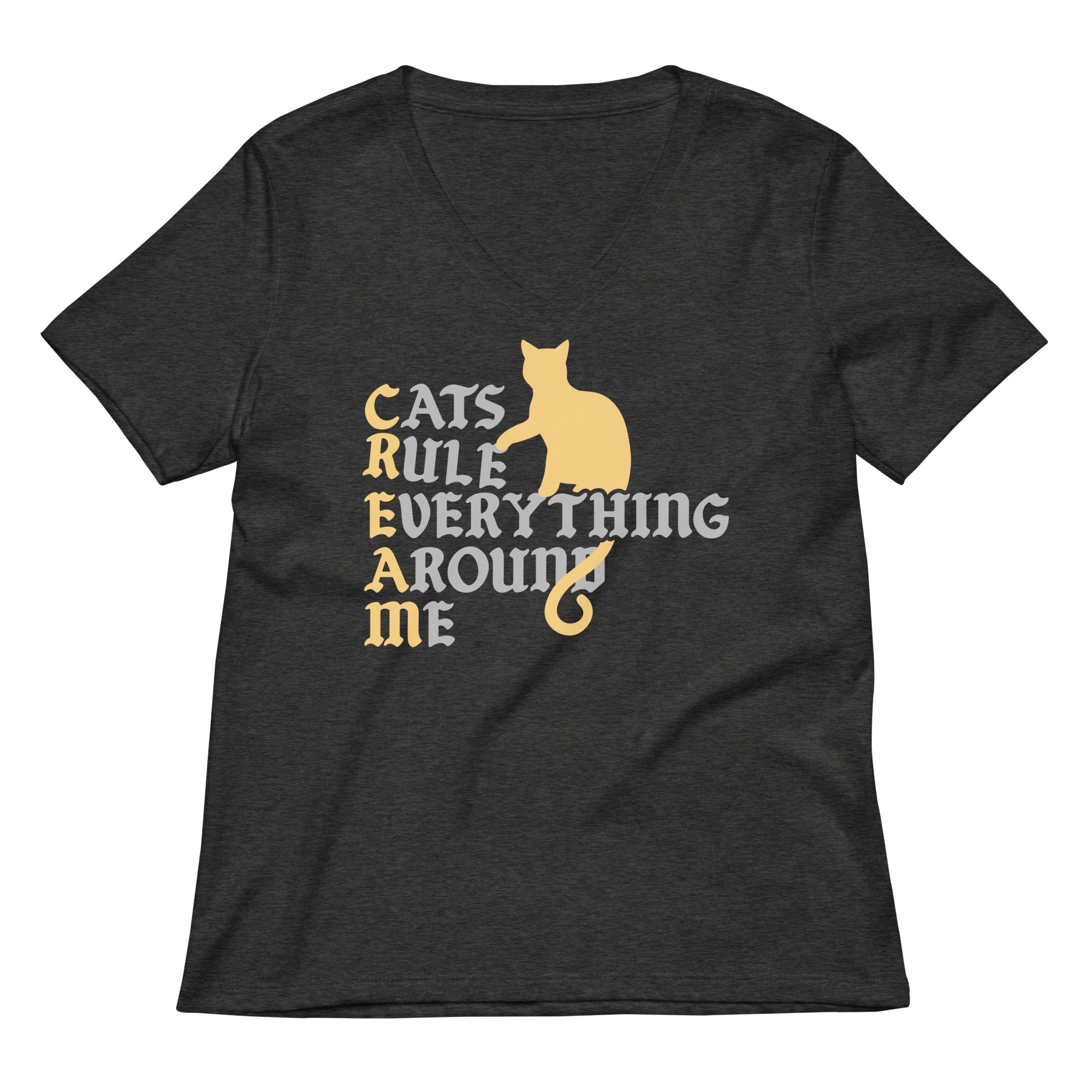 Cats Rule Everything Around Me Women S V Neck Tee V Neck T Shirt Minimal Style