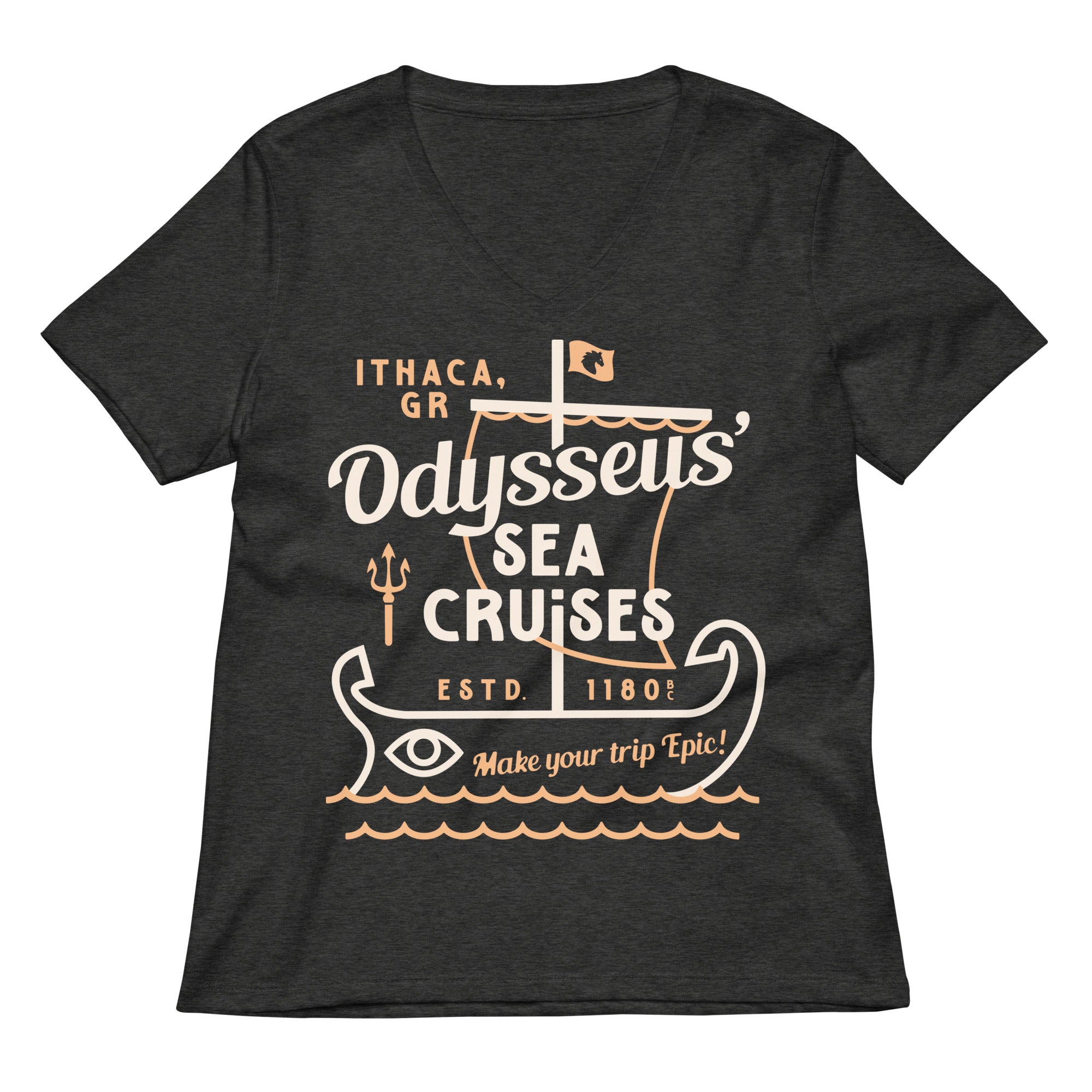 Odysseus Sea Cruises Women S V Neck Tee V Neck T Shirt Clean Design