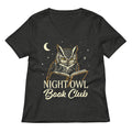 Night Owl Book Club Women S V Neck Tee V Neck T Shirt Clean Design