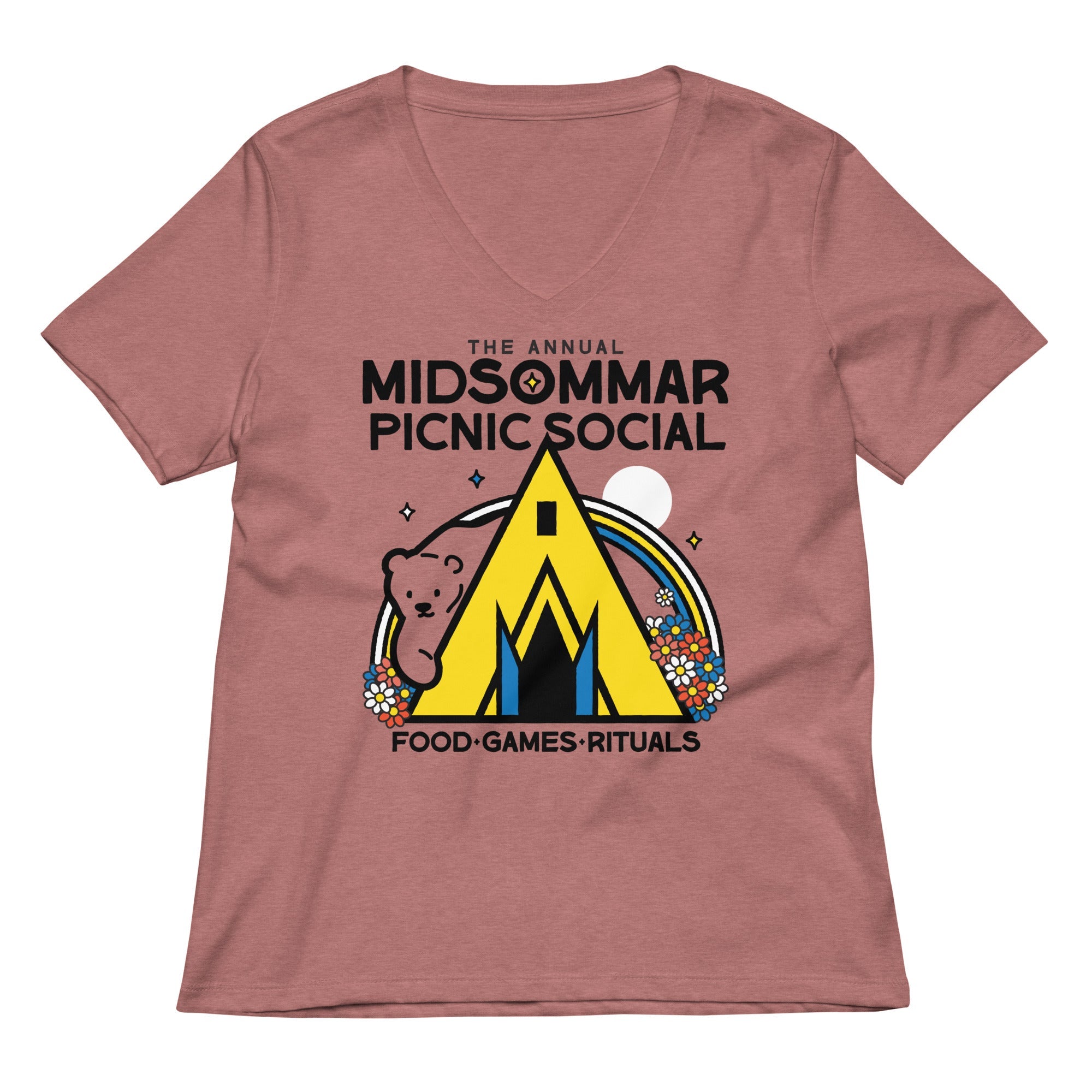 The Annual Midsommar Picnic Social Women S V Neck Tee V Neck T Shirt Gift Ready