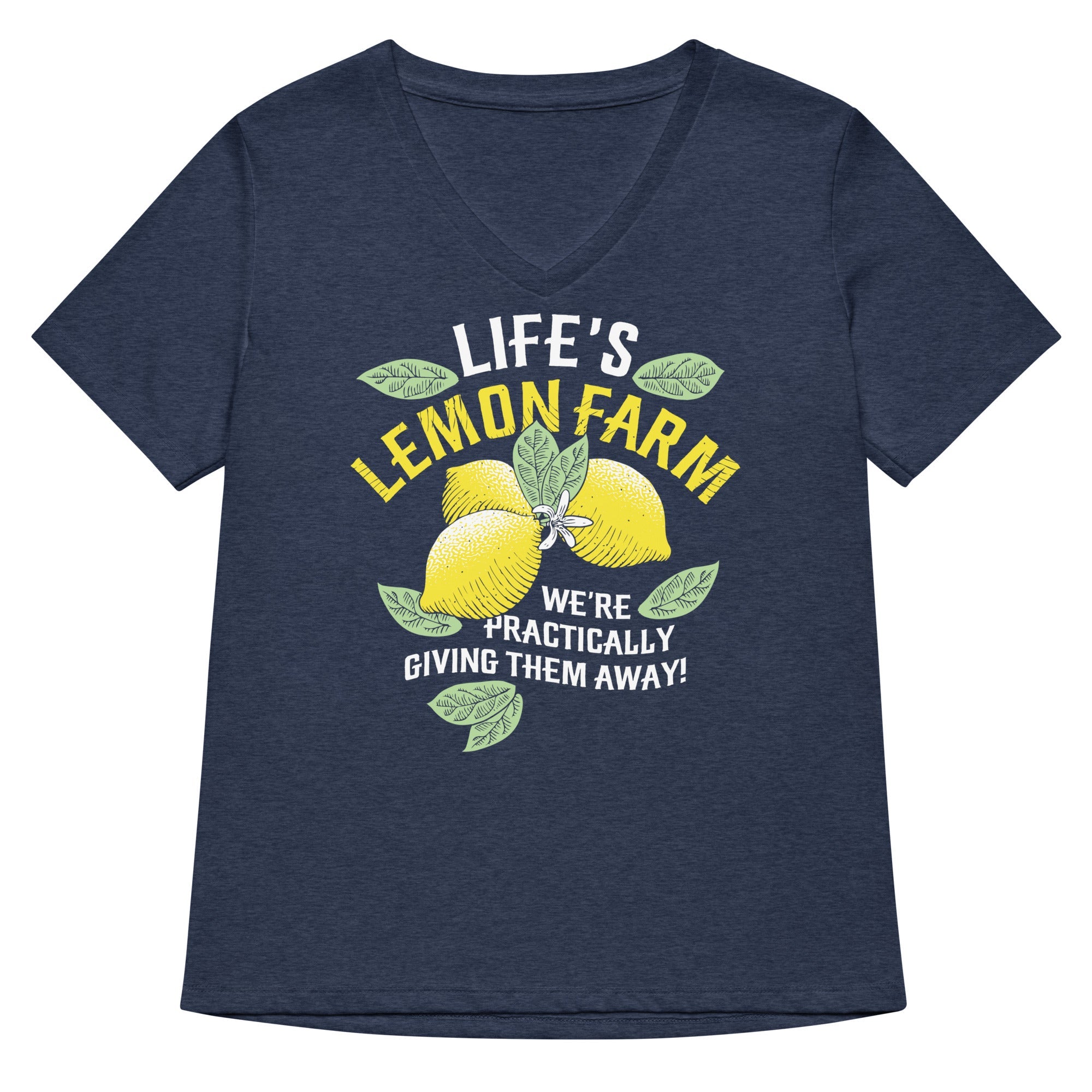 Life S Lemon Farm Women V Neck Tee V Neck T Shirt US Trend