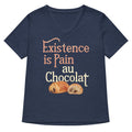 Existence Is Pain Au Chocolat Women S V Neck Tee V Neck T Shirt US Trend