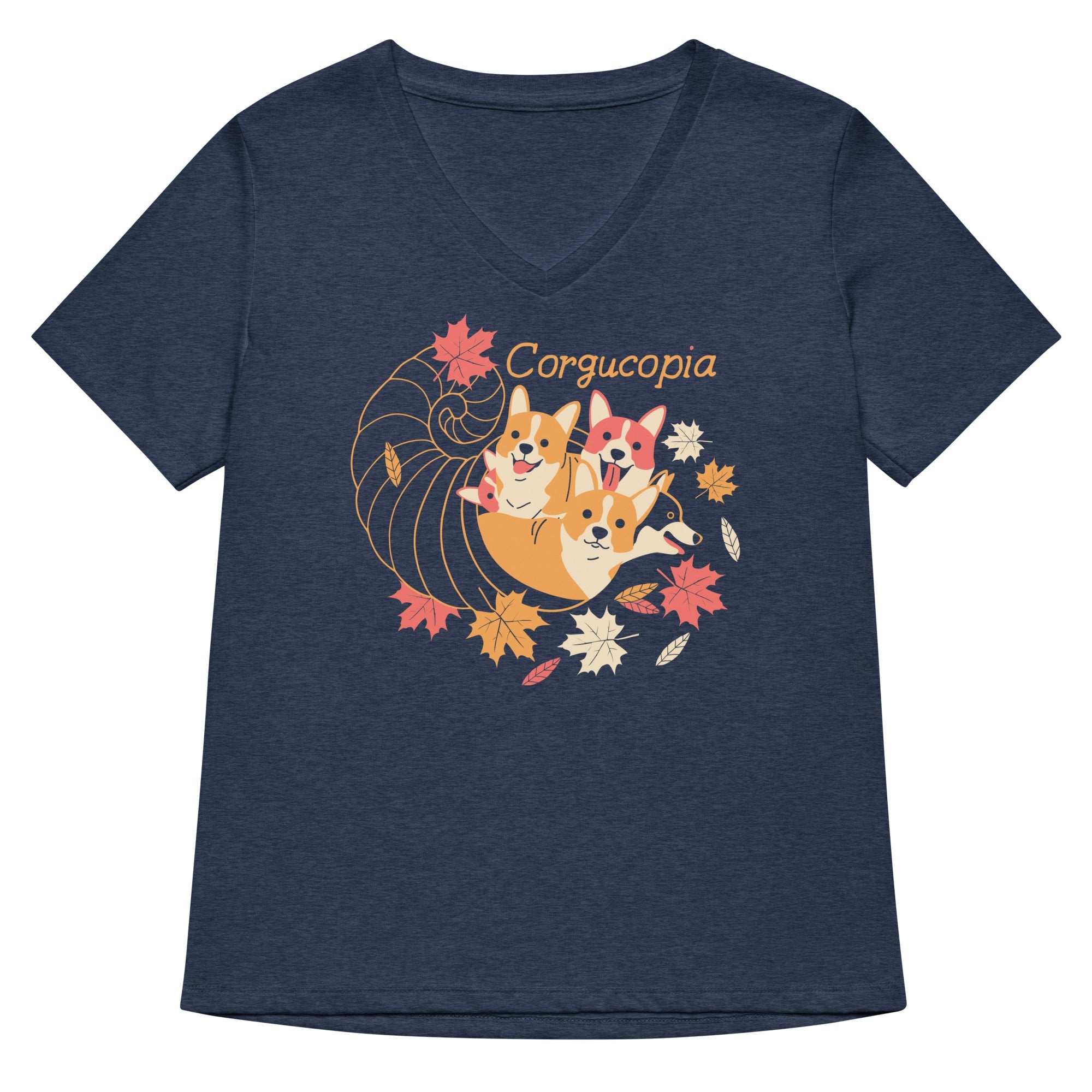 Corgucopia Women S V Neck Tee V Neck T Shirt US Trend