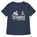 Zombies Hate Fast Food Women S V Neck Tee V Neck T Shirt Premium Print