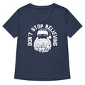Don T Stop Believing Santa Women S V Neck Tee V Neck T Shirt Everyday Wear