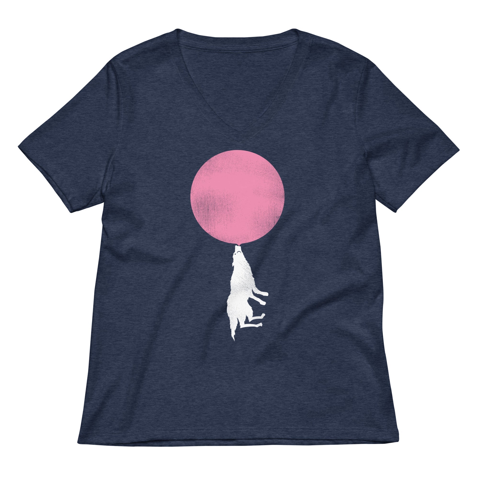Bubble Moon Women S V Neck Tee V Neck T Shirt Premium Print