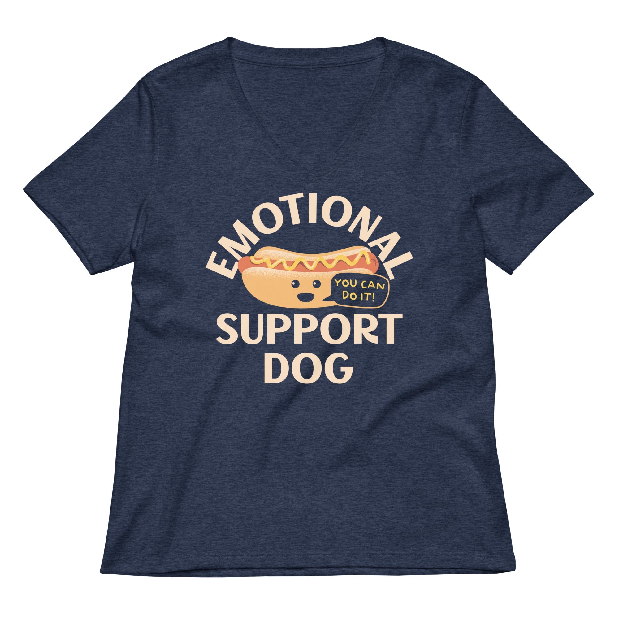 Emotional Support Dog Women S V Neck Tee V Neck T Shirt Minimal Style