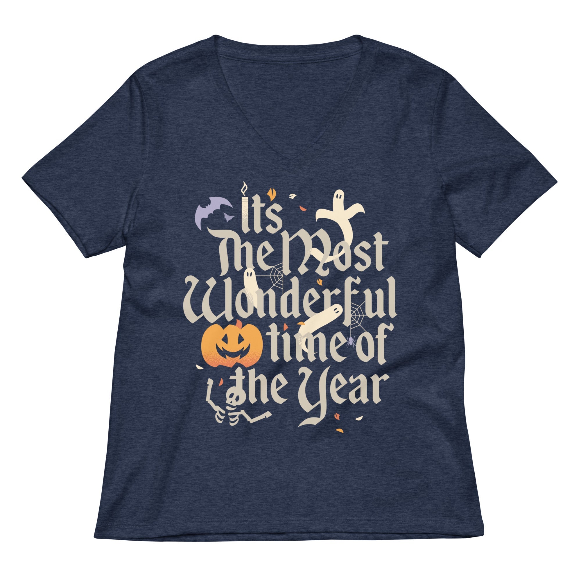 It S The Most Wonderful Time Of Year Halloween Women V Neck Tee V Neck T Shirt Everyday Wear