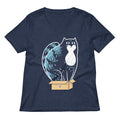 Cat In A Box Women S V Neck Tee V Neck T Shirt Clean Design