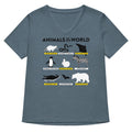 Animals Of The World Women S V Neck Tee V Neck T Shirt Everyday Wear