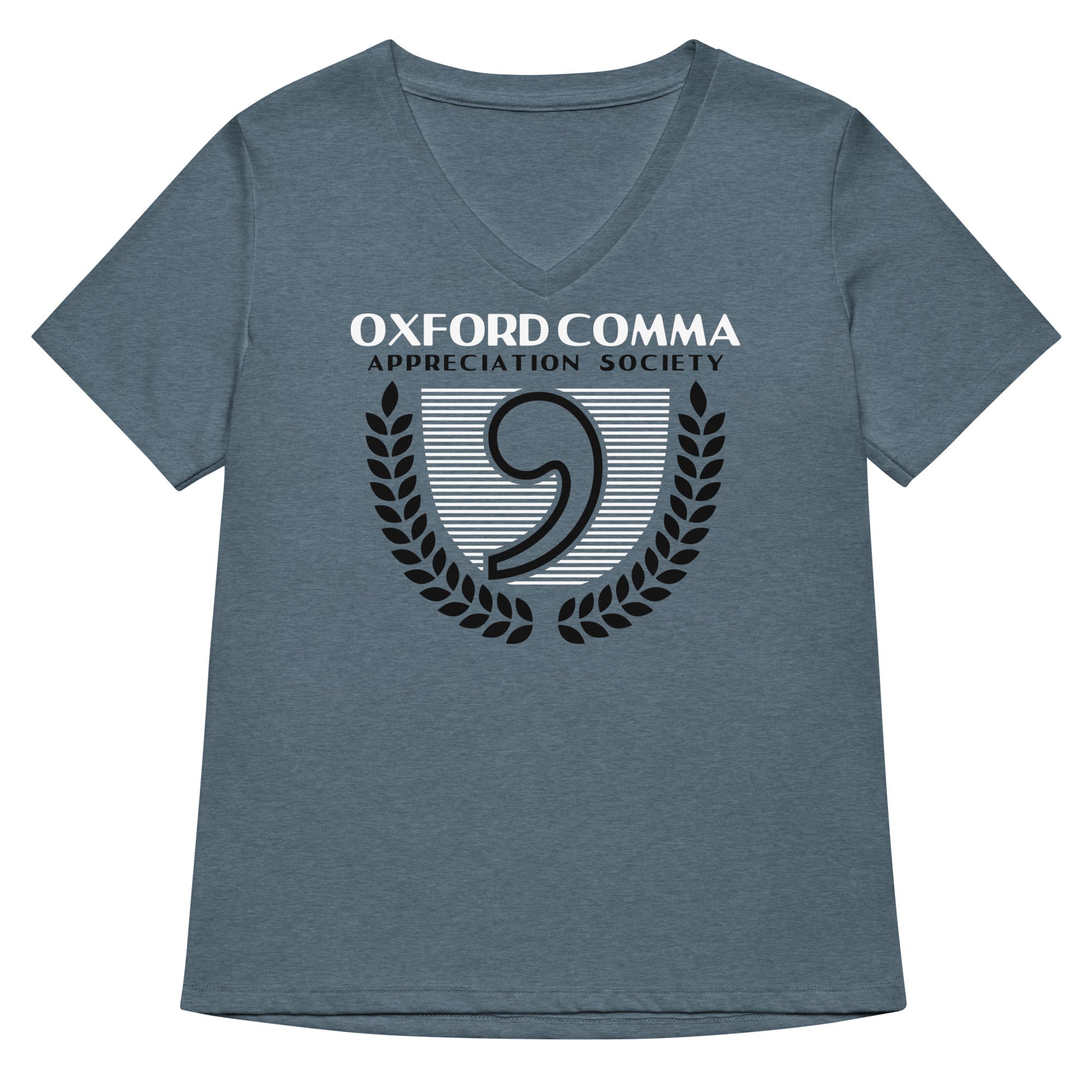 Oxford Comma Appreciation Society Women S V Neck Tee V Neck T Shirt Premium Print