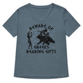 Beware Of Greeks Bearing Gifts Women S V Neck Tee V Neck T Shirt Minimal Style