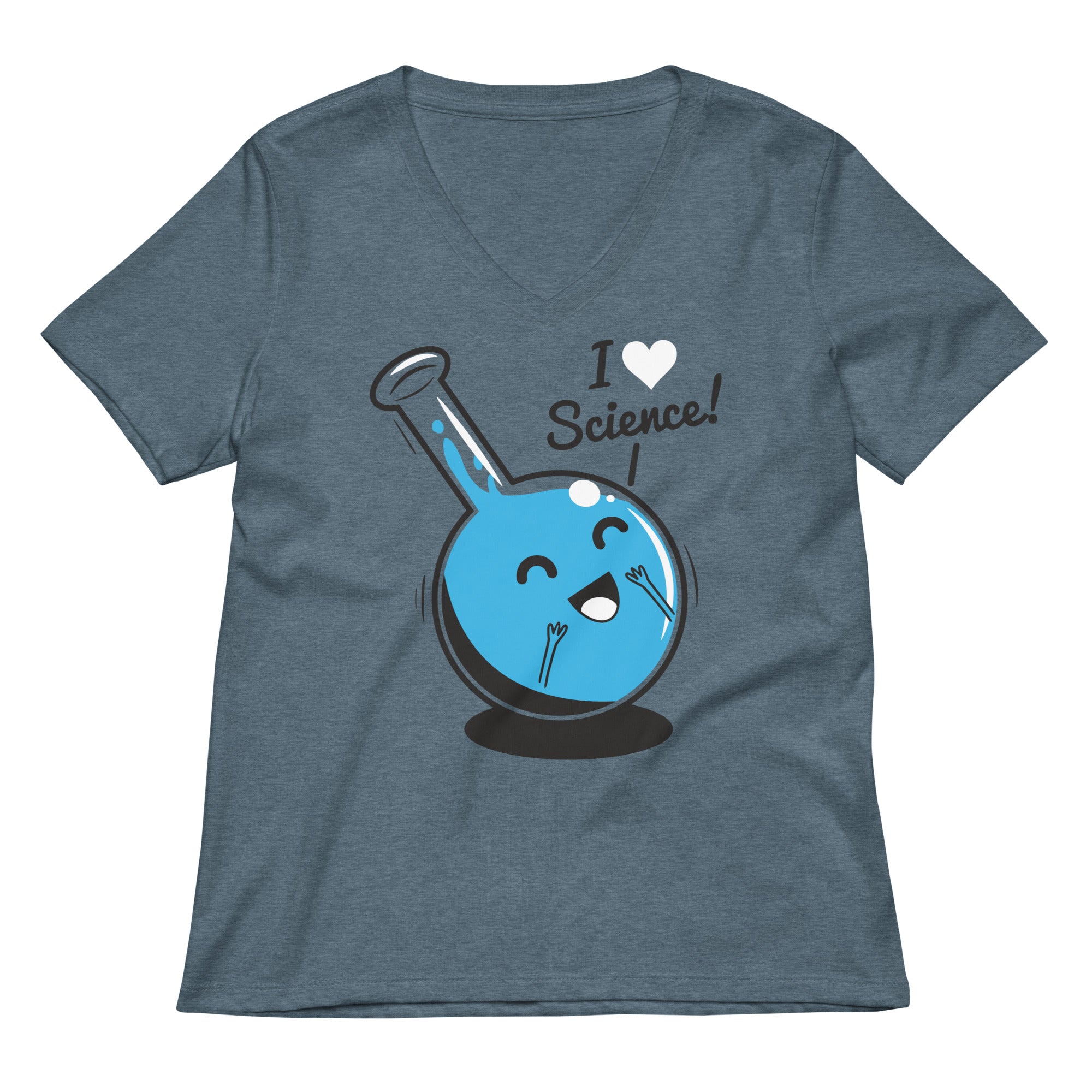 I Heart Science Women S V Neck Tee V Neck T Shirt Premium Print