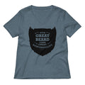 With Great Beard Comes Responsibility Women S V Neck Tee V Neck T Shirt Everyday Wear
