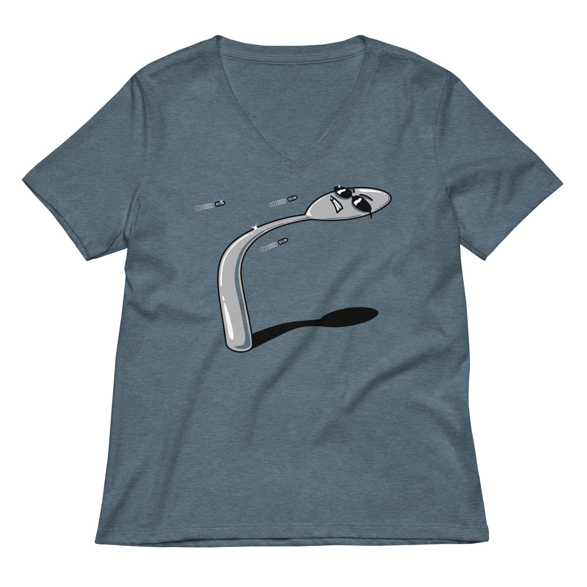 There Is No Spoon Women S V Neck Tee V Neck T Shirt US Trend