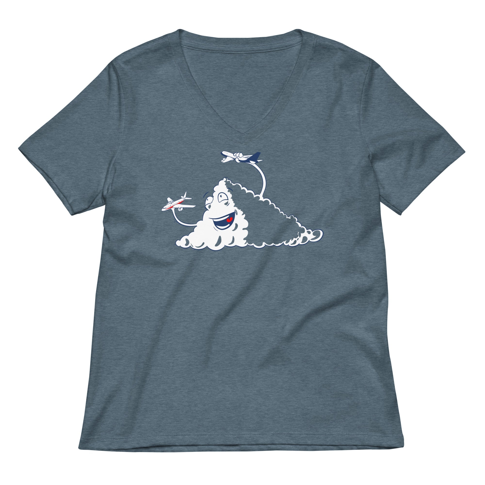 Cloud Toys Women S V Neck Tee V Neck T Shirt Everyday Wear