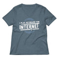 I Play Keyboard For The Internet Women S V Neck Tee V Neck T Shirt Minimal Style