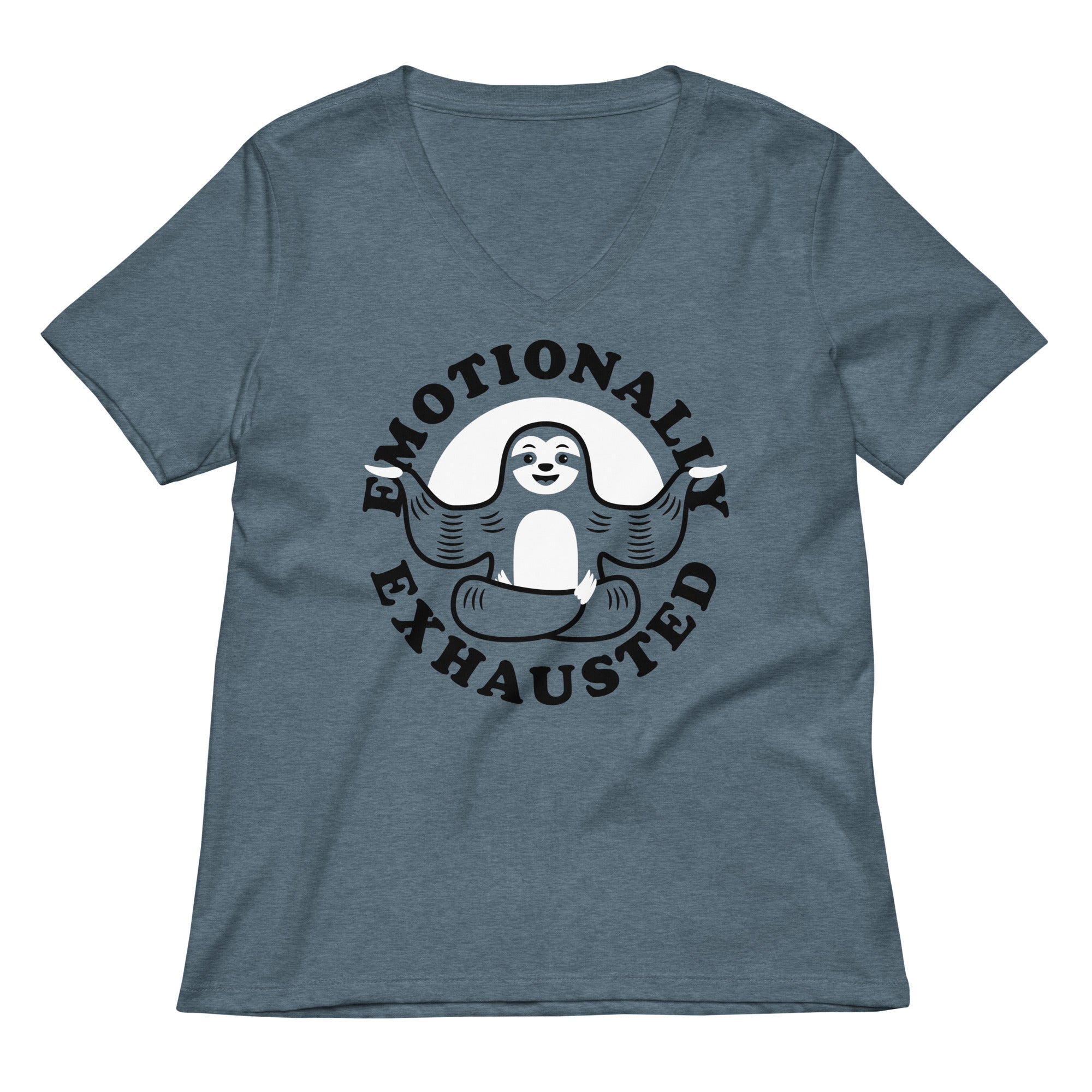 Emotionally Exhausted Women S V Neck Tee V Neck T Shirt US Trend