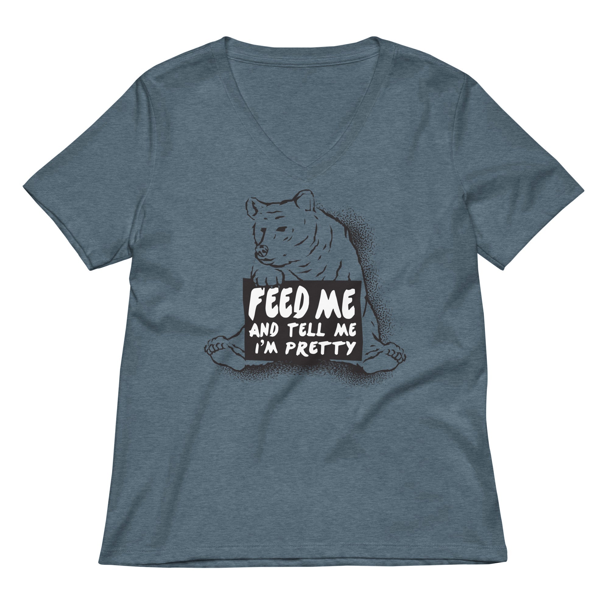 Feed Me Women S V Neck Tee V Neck T Shirt Premium Print
