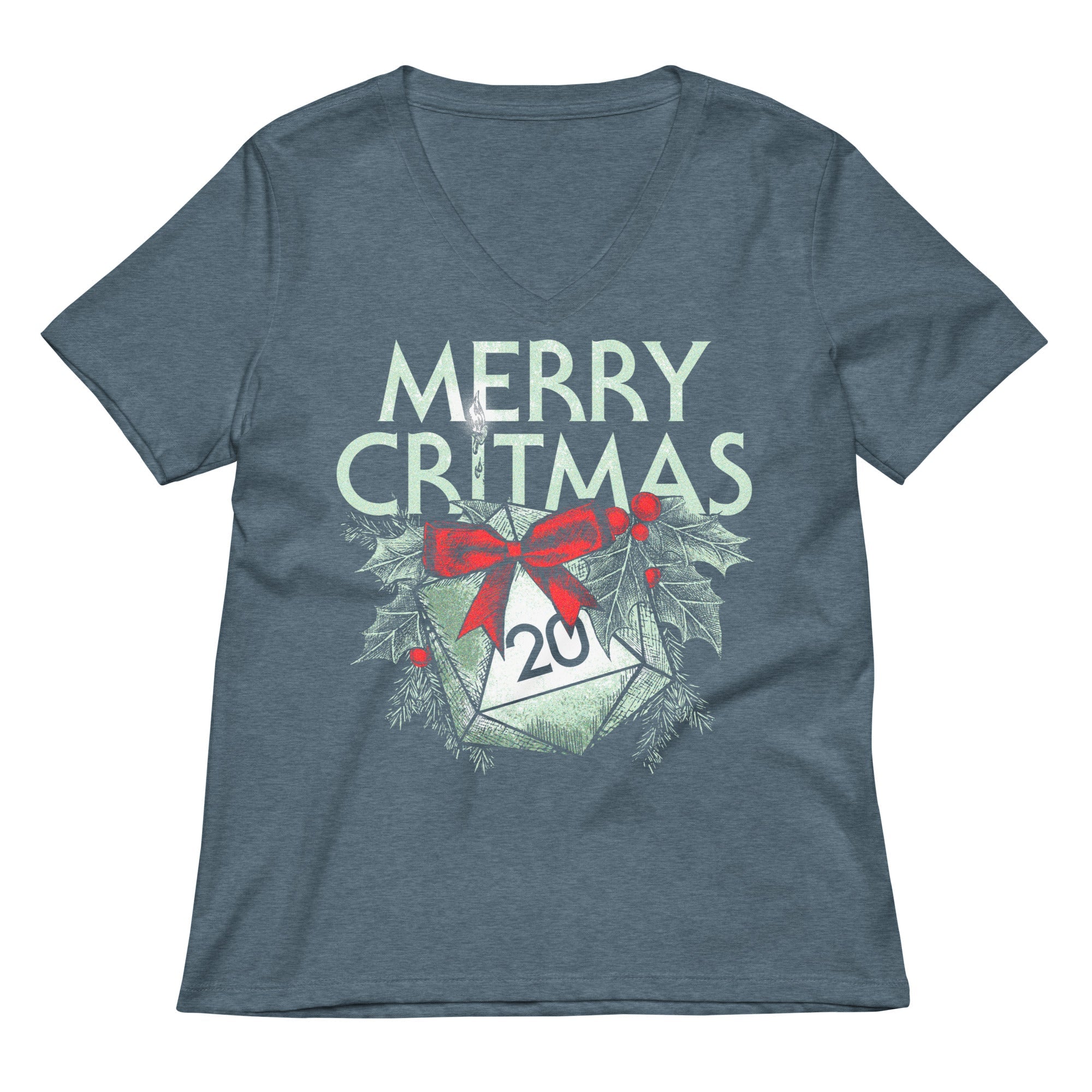 Merry Critmas Women S V Neck Tee V Neck T Shirt US Trend