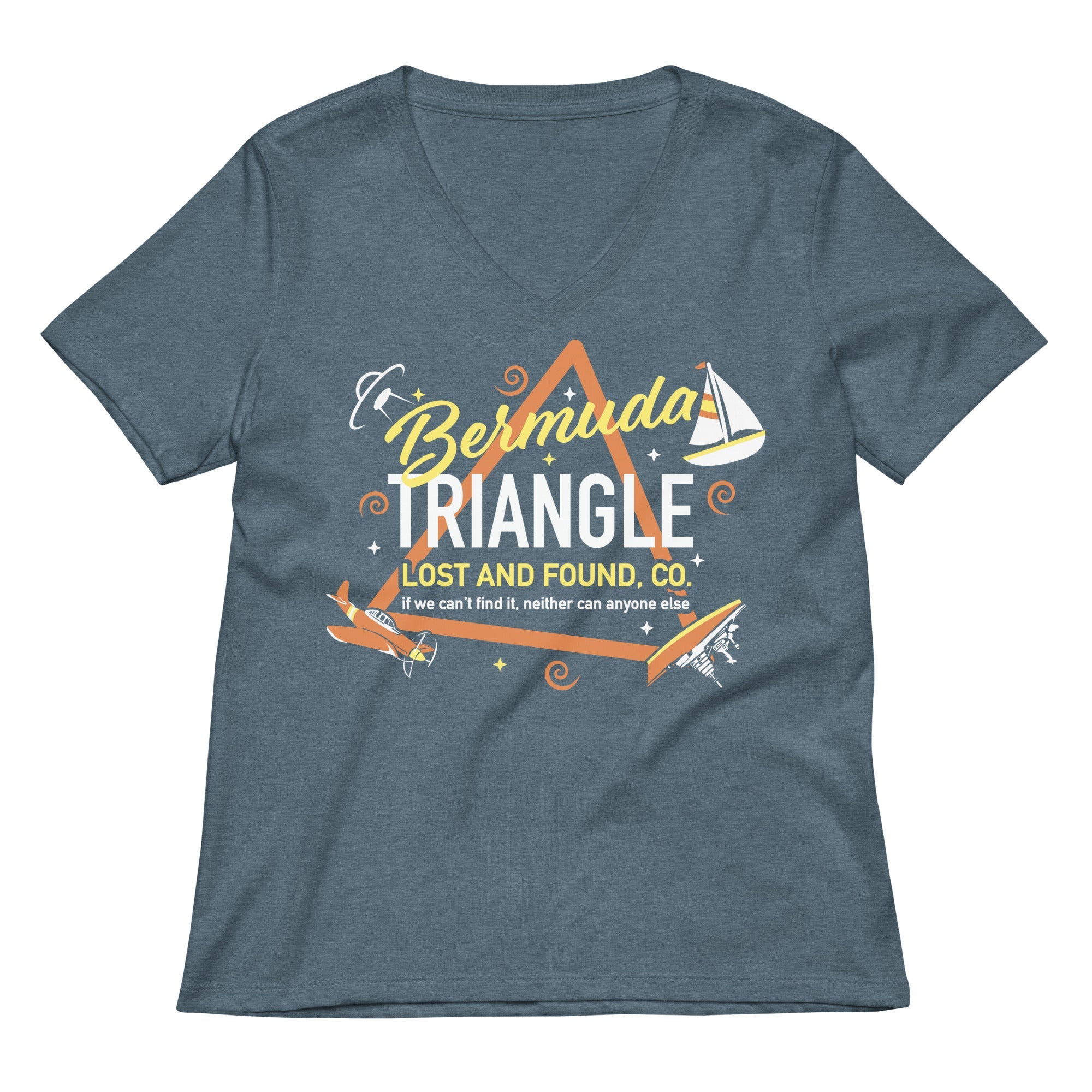 Bermuda Triangle Lost And Found Co Women S V Neck Tee V Neck T Shirt Minimal Style