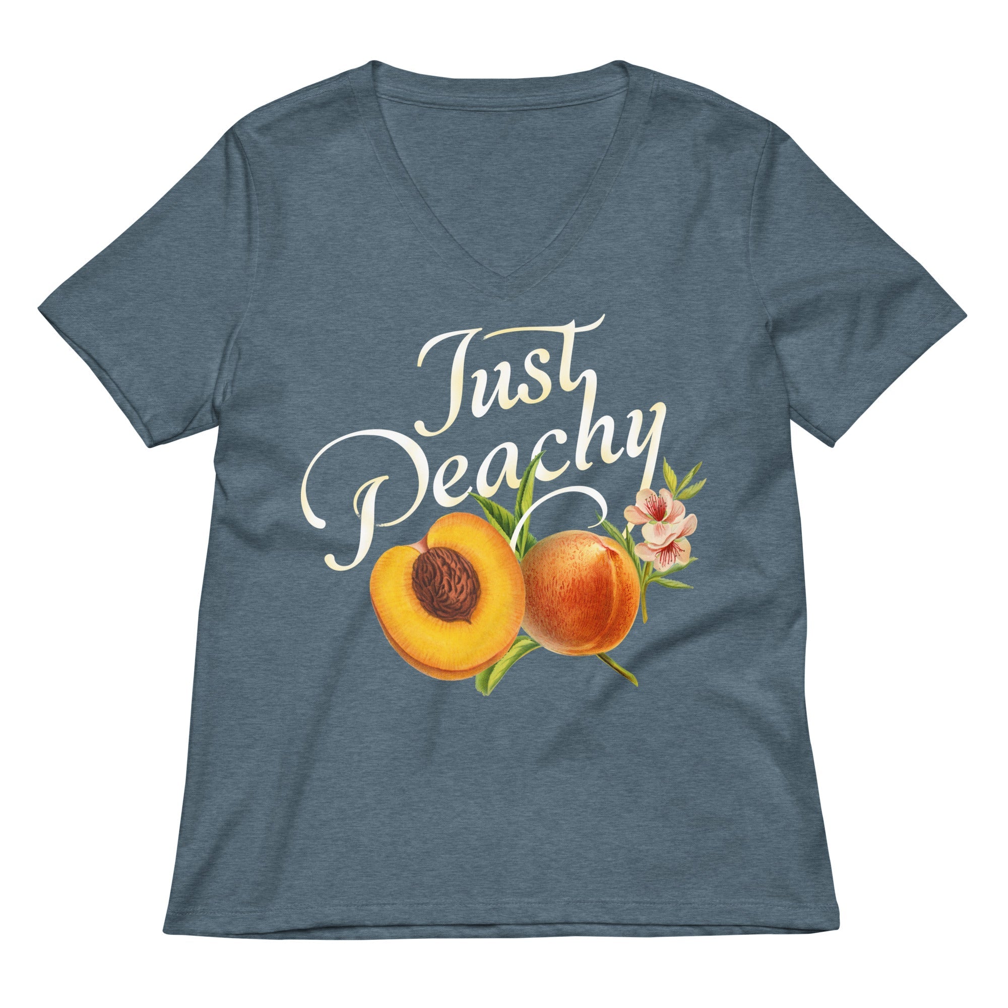 Just Peachy Women S V Neck Tee V Neck T Shirt Gift Ready