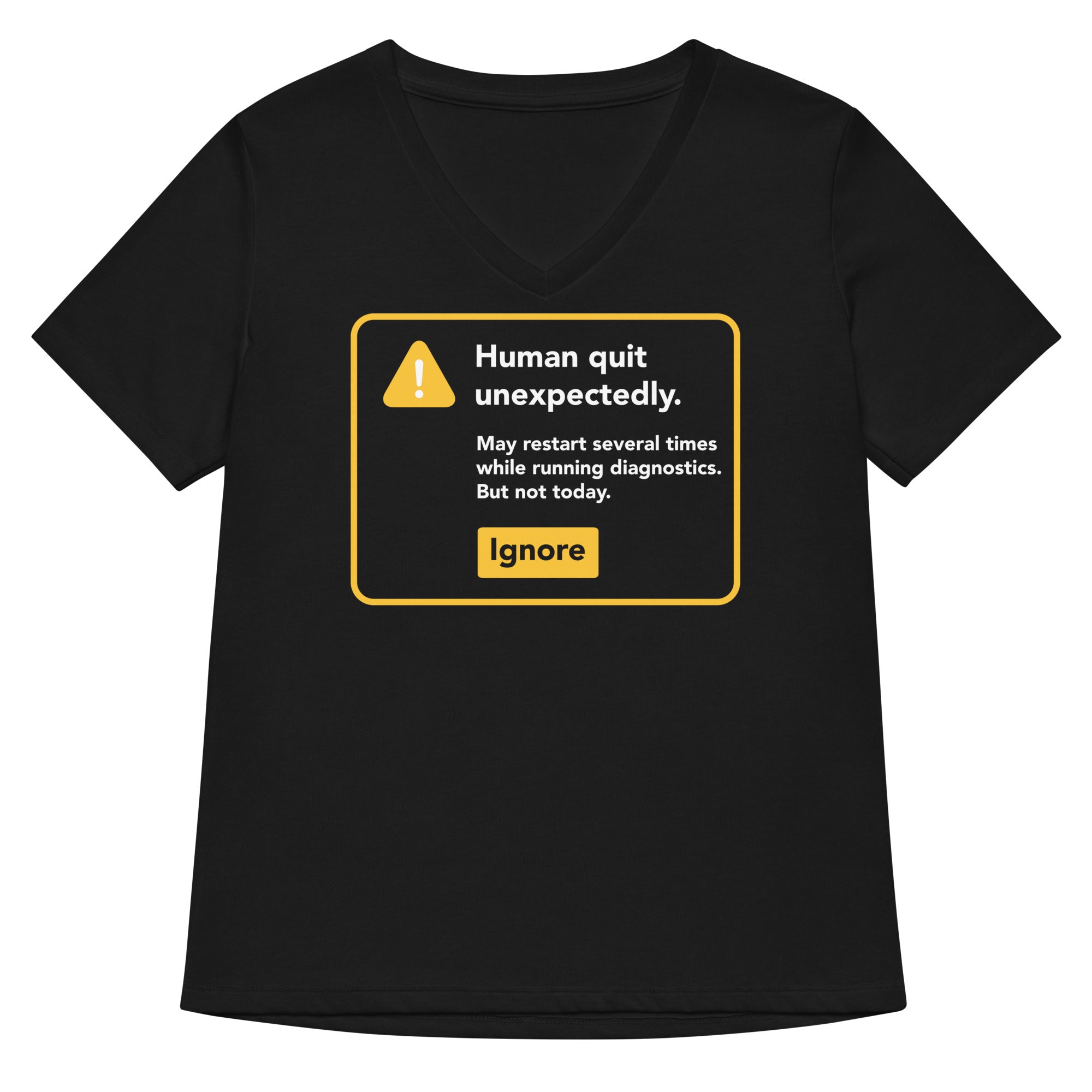 Human Quit Unexpectedly Women S V Neck Tee V Neck T Shirt US Trend