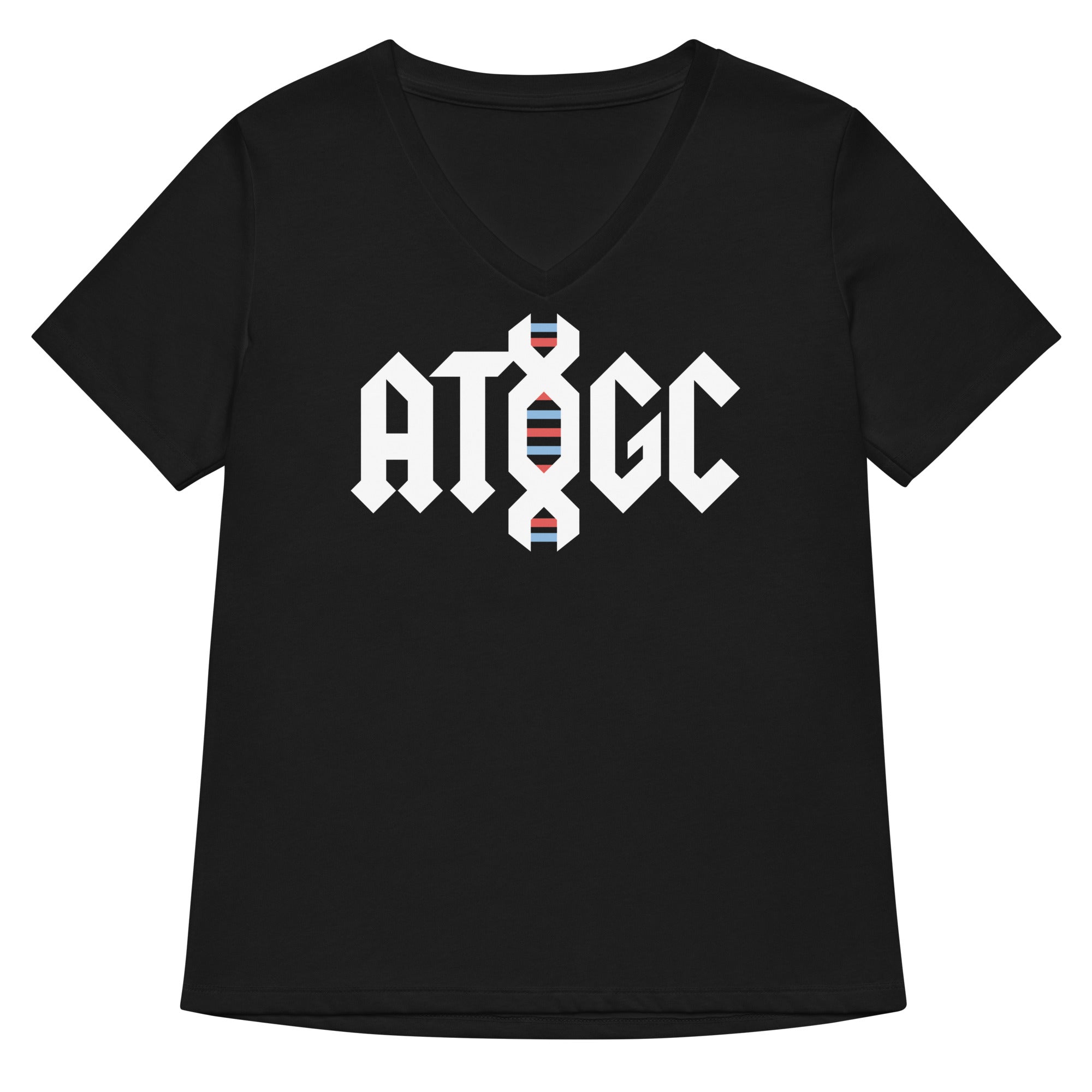 Atgc Dna Women S V Neck Tee V Neck T Shirt Premium Print