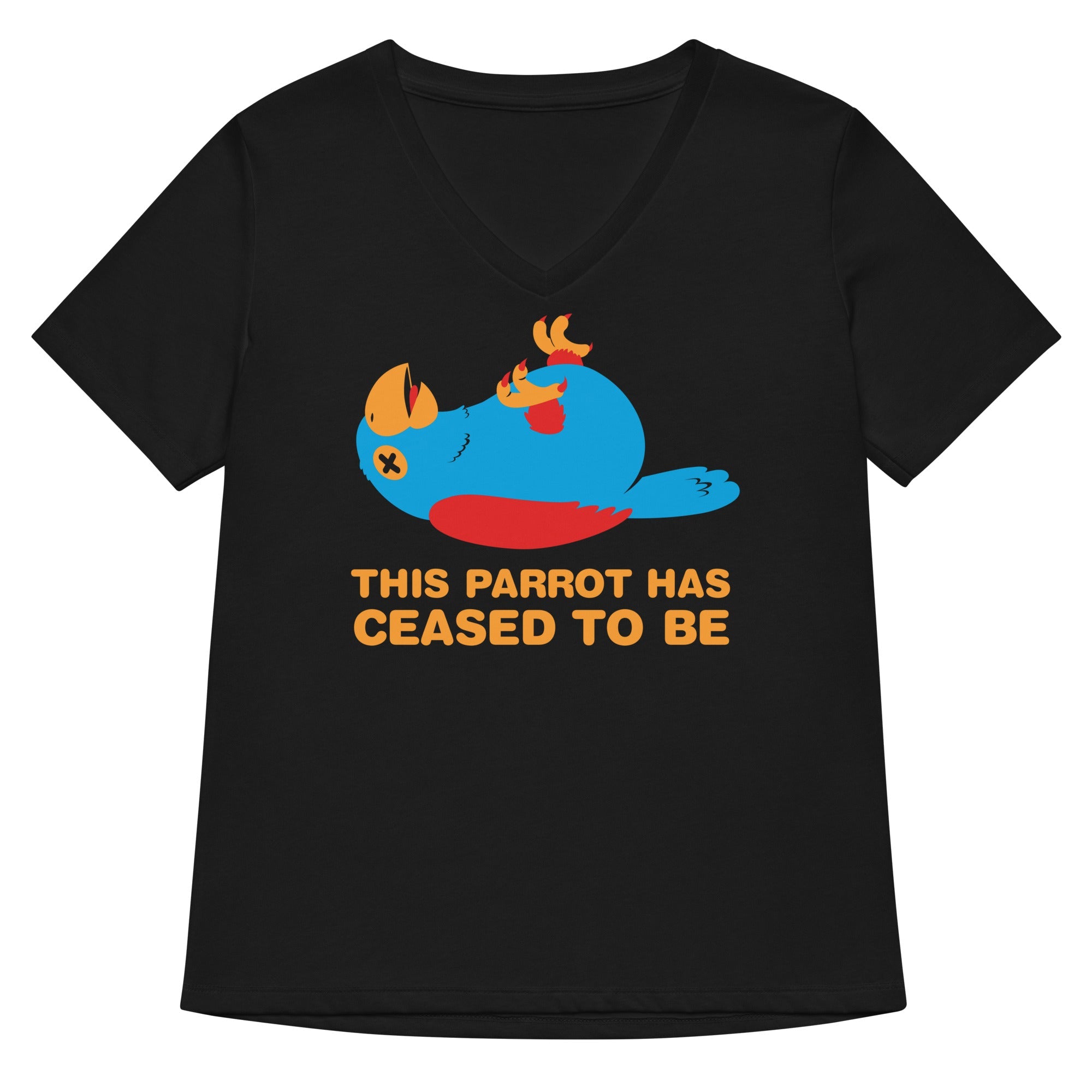 This Parrot Has Ceased To Be Women S V Neck Tee V Neck T Shirt Clean Design