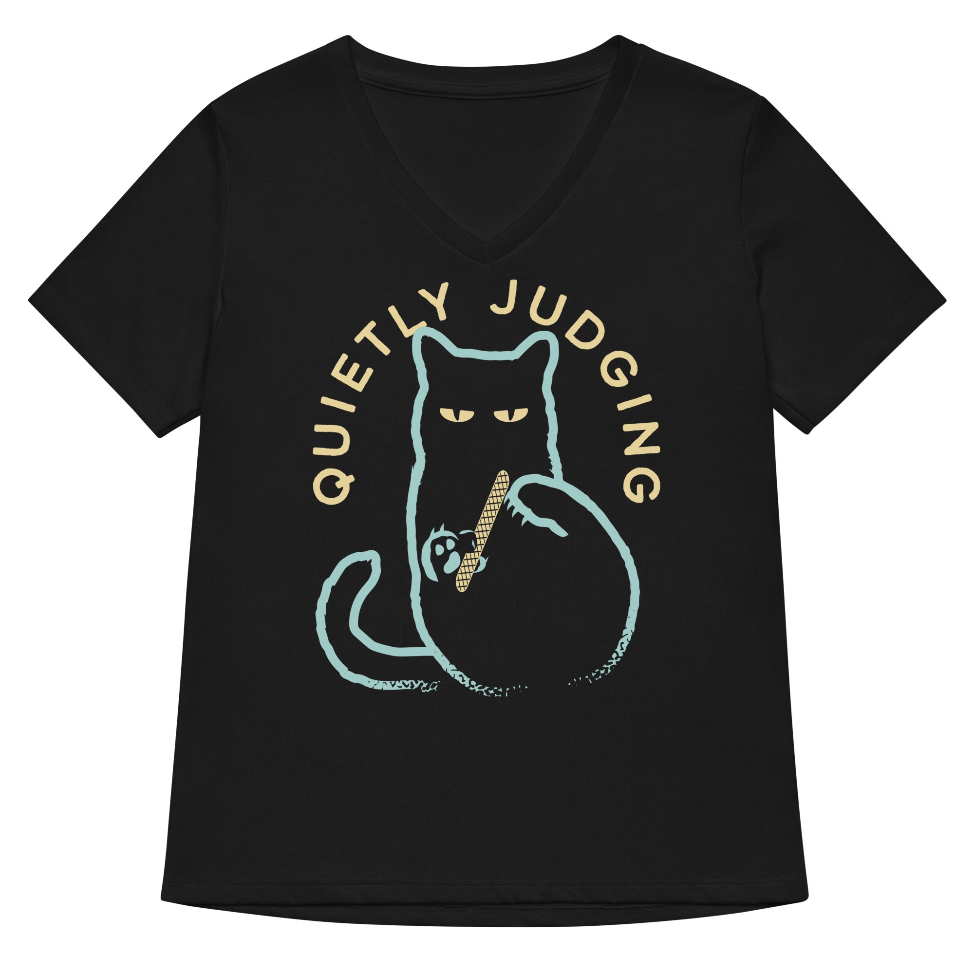 Quietly Judging Women S V Neck Tee V Neck T Shirt Minimal Style