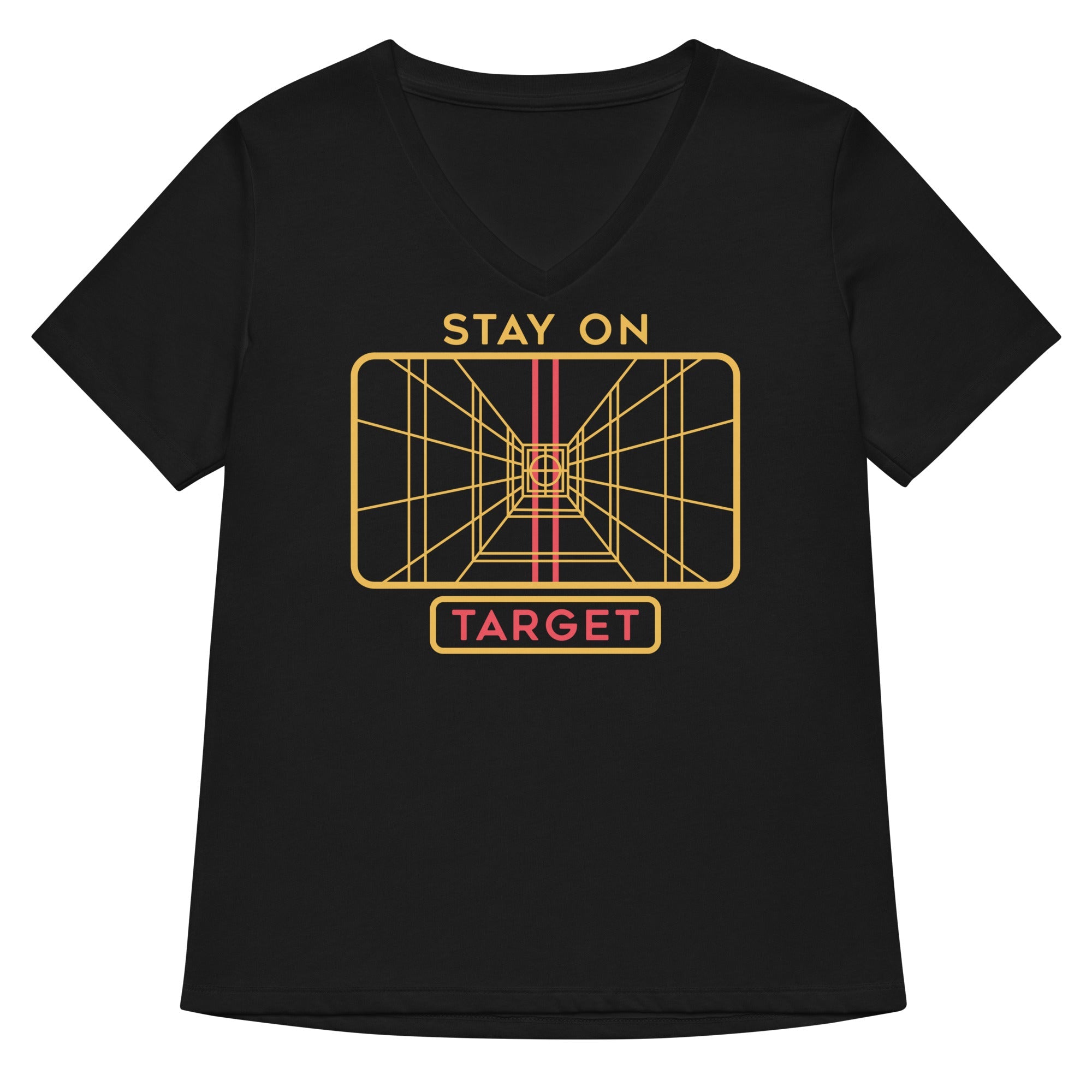 Stay On Target Women S V Neck Tee V Neck T Shirt US Trend